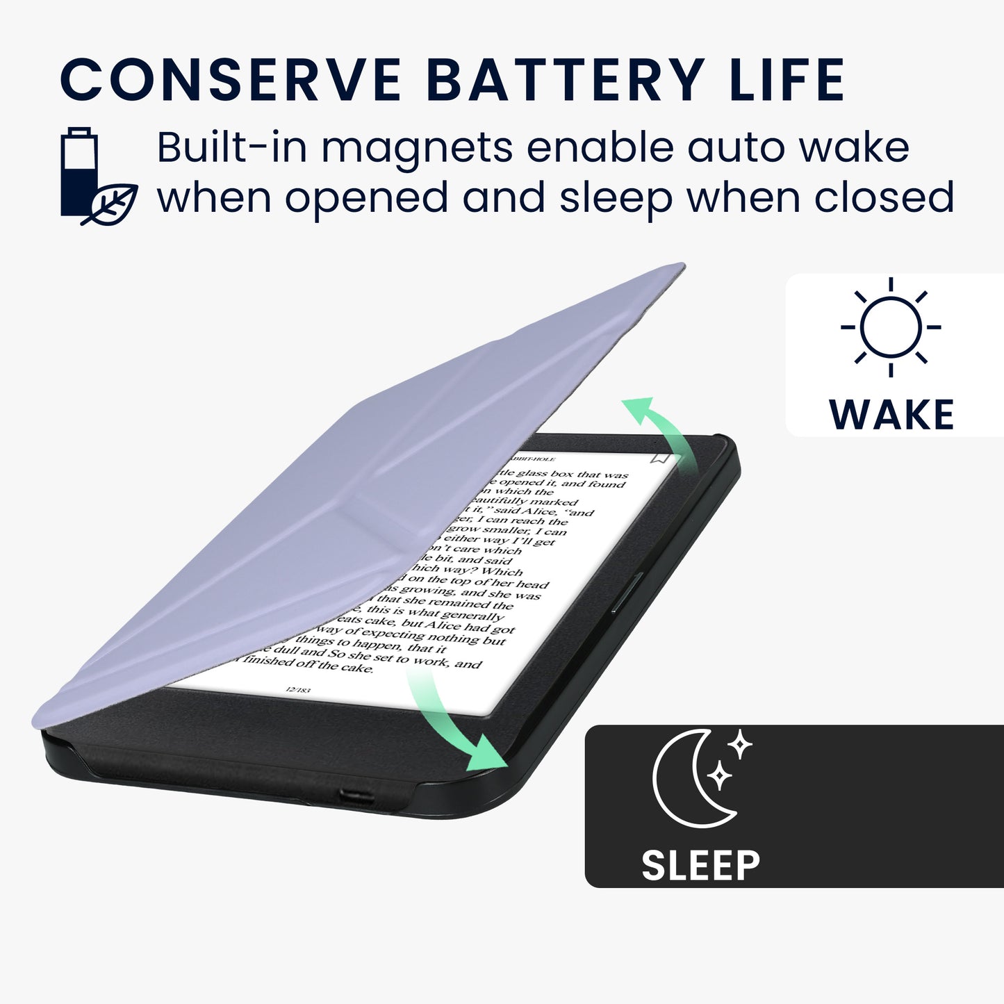 kwmobile Cover for Kobo Clara BW / Clara Colour / Tolino Shine (5) / Shine Color - Faux Leather Case - eReader Flip Case with Auto Sleep Function - Cover with Stand