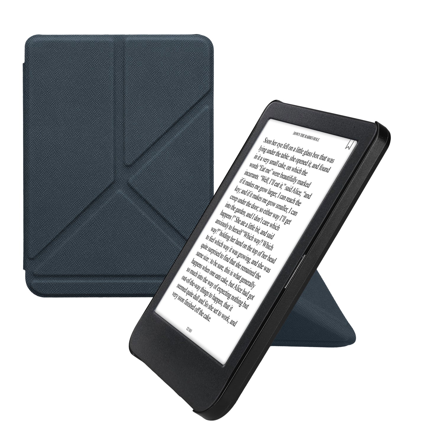 kwmobile Hülle kompatibel mit Kobo Clara BW / Clara Colour / Tolino Shine (5) / Shine Color Hülle - Kunstleder Case - eReader Schutzhülle - Cover Dunkelblau Dunkelblau  