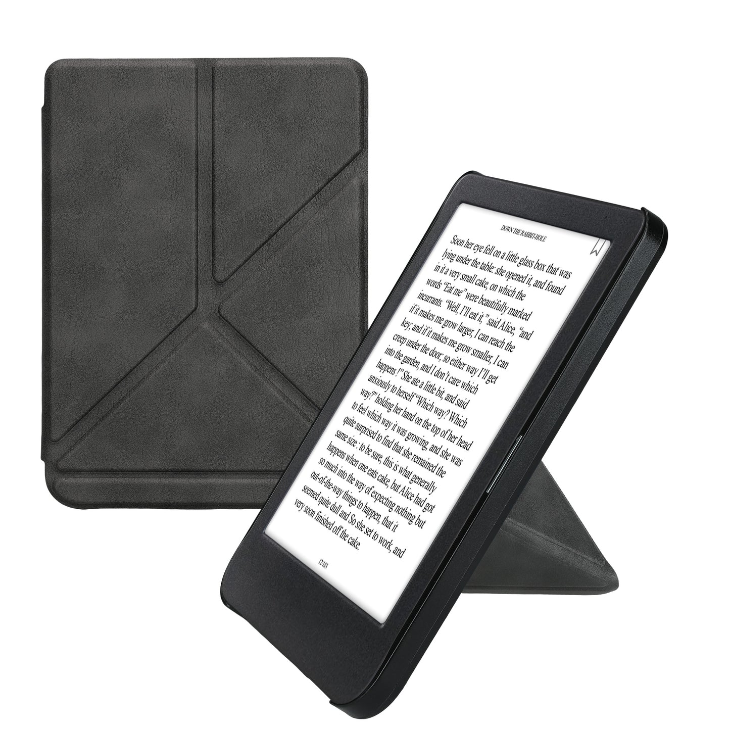 kwmobile Hülle kompatibel mit Kobo Clara BW / Clara Colour / Tolino Shine (5) / Shine Color Hülle - Kunstleder Case - eReader Schutzhülle - Cover Anthrazit Anthrazit  