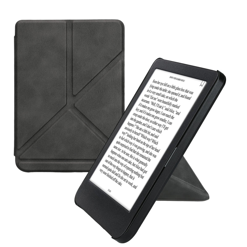 kwmobile Hülle kompatibel mit Kobo Clara BW / Clara Colour / Tolino Shine (5) / Shine Color Hülle - Kunstleder Case - eReader Schutzhülle - Cover Anthrazit Anthrazit  