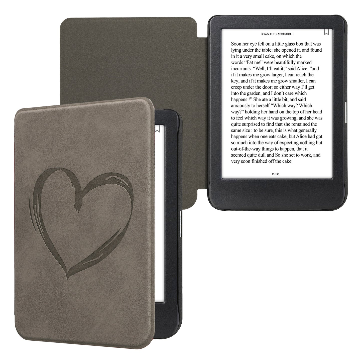 kwmobile Protective Cover for Kobo Clara BW / Clara Colour / Tolino Shine (5) / Shine Color - eReader Case made of Faux Leather with Auto Sleep Function