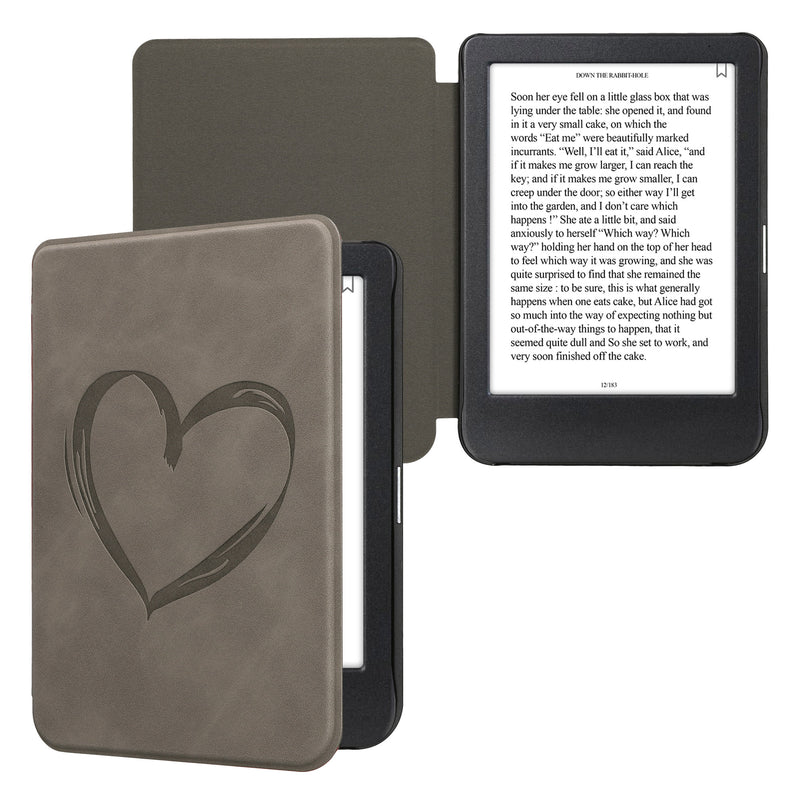 kwmobile Protective Cover for Kobo Clara BW / Clara Colour / Tolino Shine (5) / Shine Color - eReader Case made of Faux Leather with Auto Sleep Function