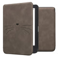 kwmobile Hülle kompatibel mit Kobo Clara BW / Clara Colour / Tolino Shine (5) / Shine Color Hülle - Kunstleder Cover - Katze Miau Grau Grau  [dsg04]