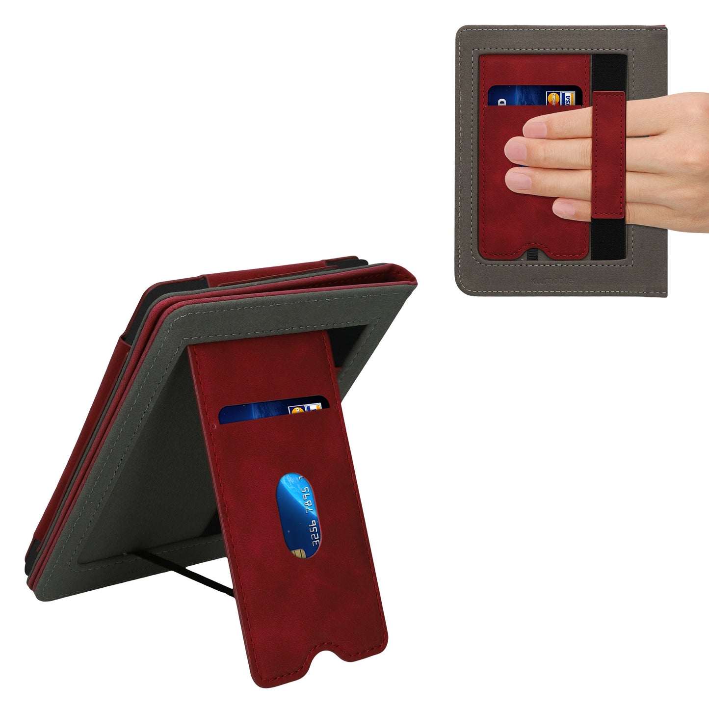 kwmobile Protective Case Compatible with Kobo Clara BW / Clara Colour / Tolino Shine (5) / Shine Color Flip Case - Cover with Hand Strap