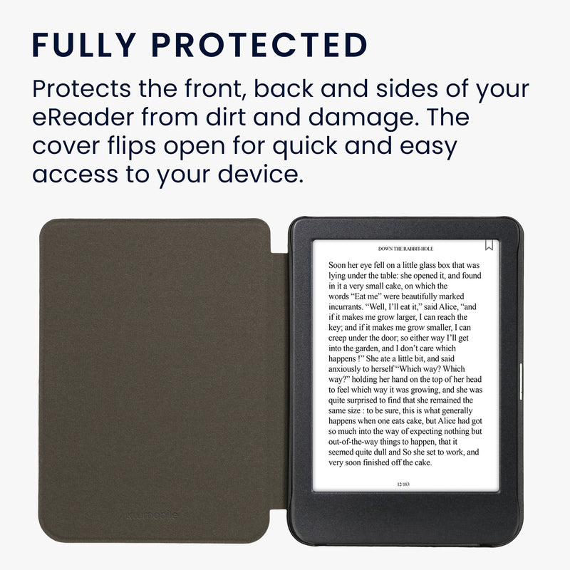 kwmobile Flip Case compatible with Kobo Clara BW / Clara Colour / Tolino Shine (5) / Shine Color Case - eReader Cover made of Faux Leather
