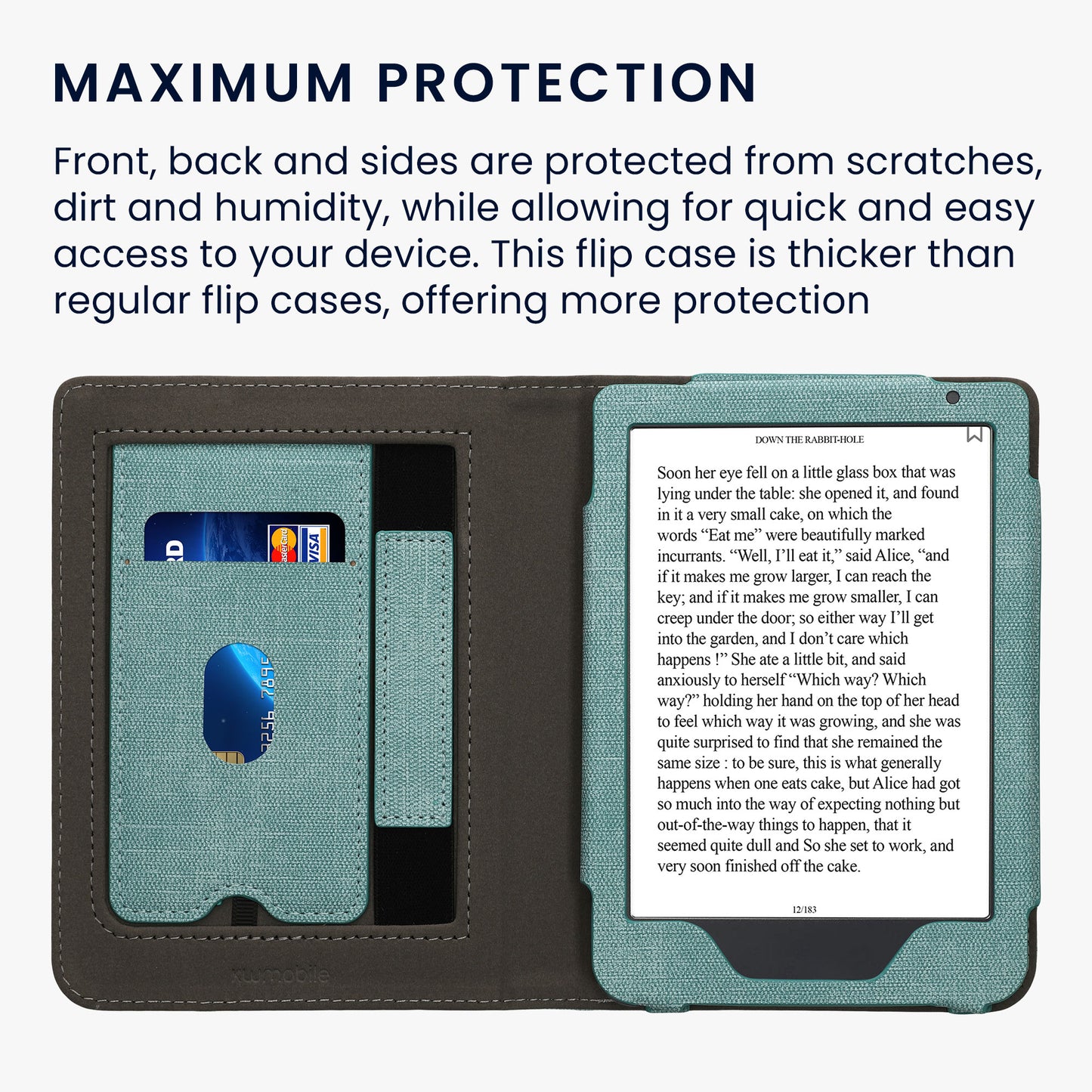 kwmobile Case Compatible with Kobo Clara BW / Clara Colour / Tolino Shine (5) / Shine Color Case - Flip Case with Hand Strap - Cover