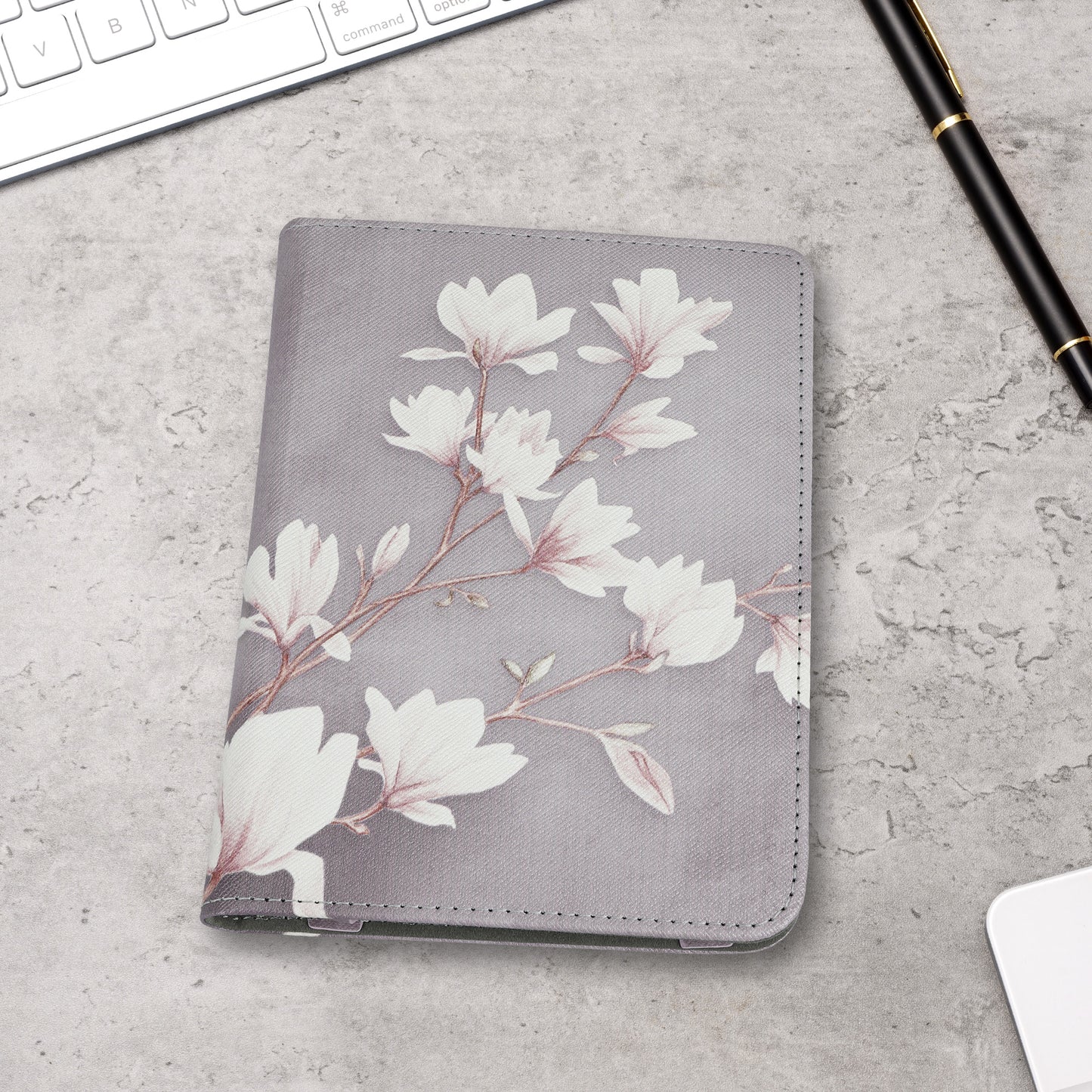 kwmobile Flip Case compatible with Kobo Clara BW / Clara Colour / Tolino Shine (5) / Shine Color - Cover with Hand Strap