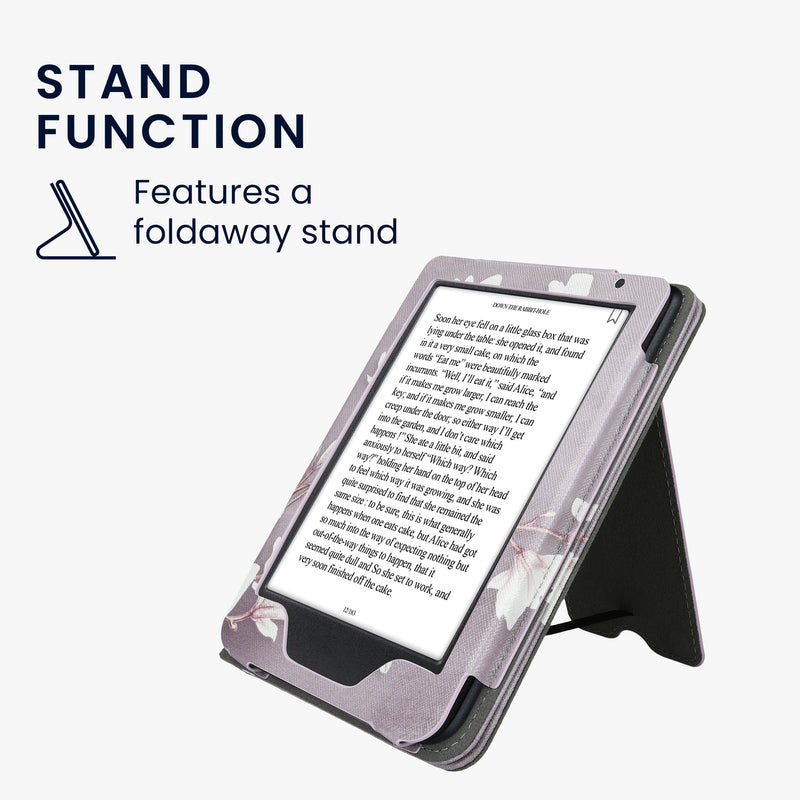 kwmobile Flip Case compatible with Kobo Clara BW / Clara Colour / Tolino Shine (5) / Shine Color - Cover with Hand Strap