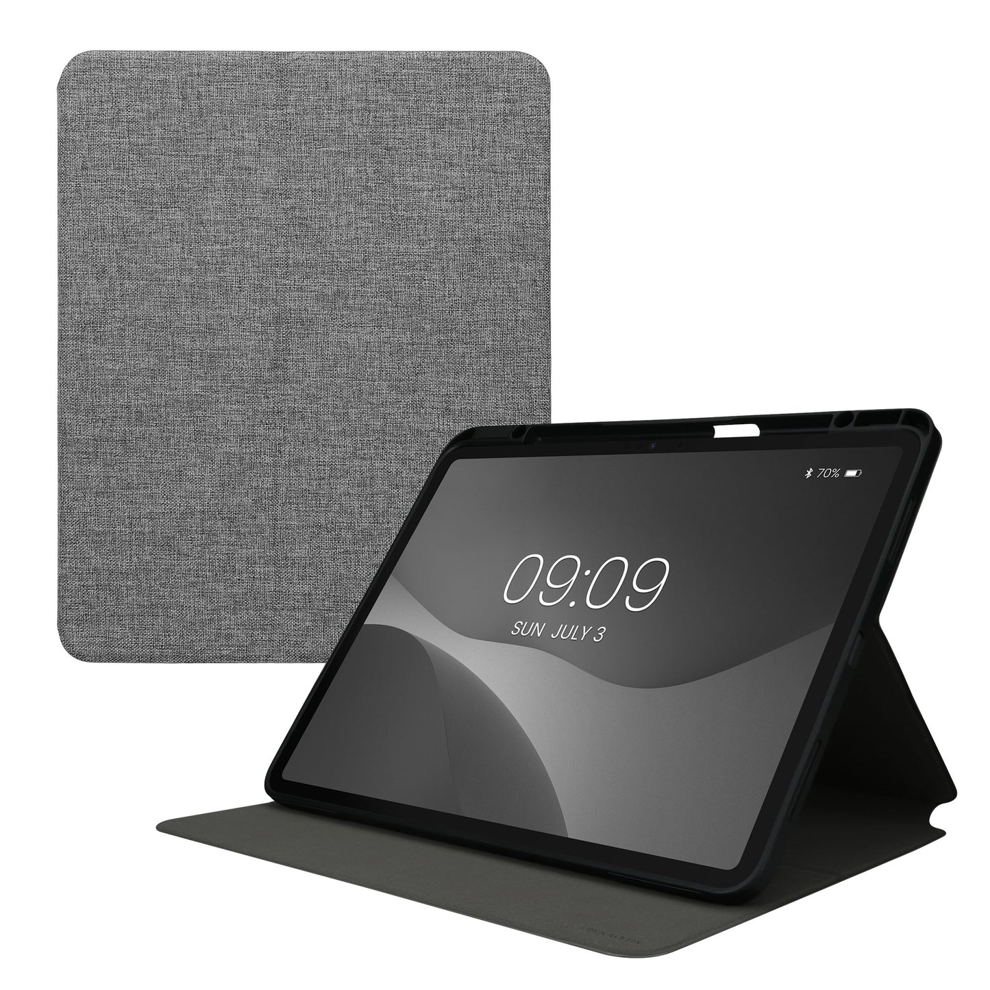 kwmobile Hülle kompatibel mit Apple iPad Pro 13" (2024) - Slim Tablet Cover Case Schutzhülle mit Ständer Grau Grau  [dsg01]