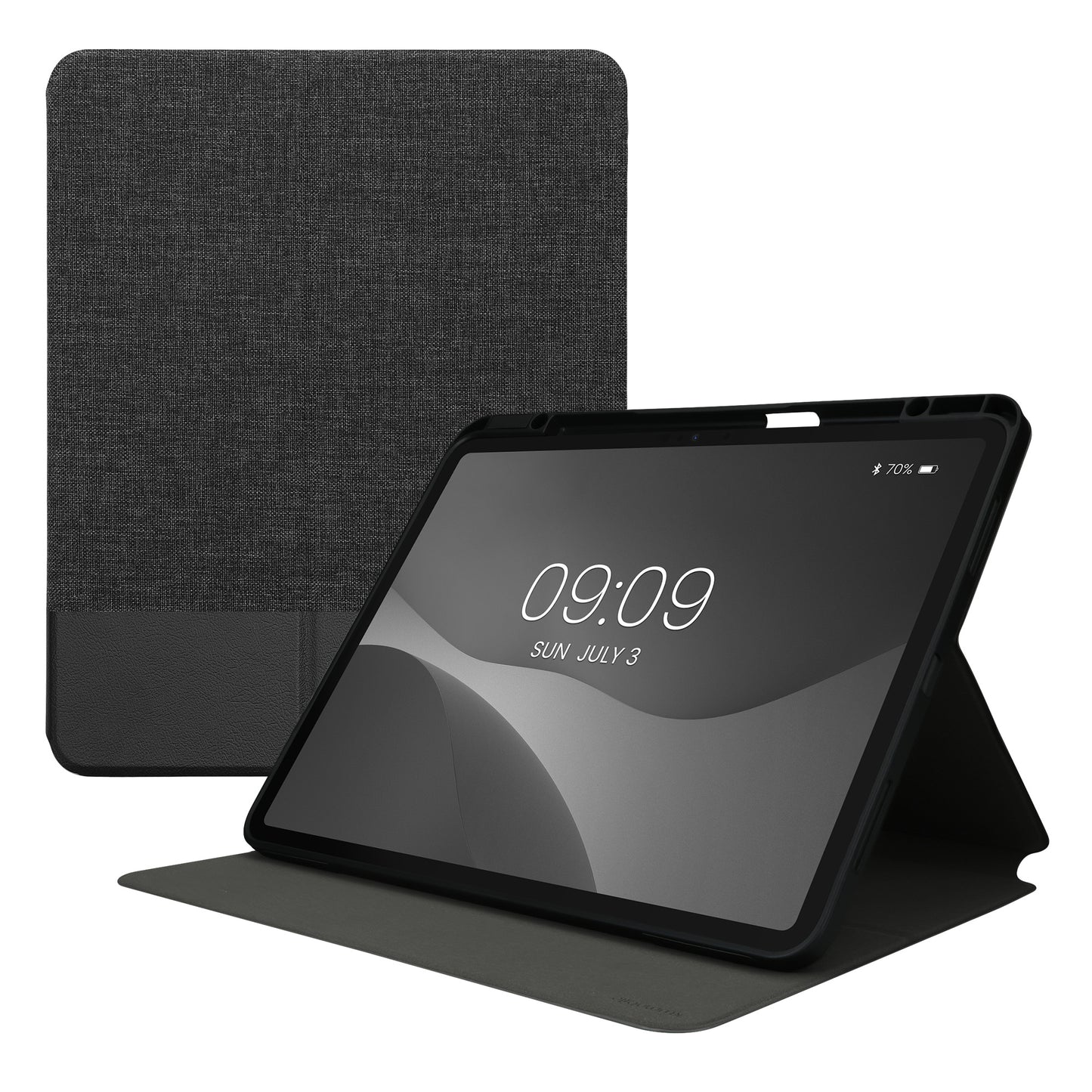 kwmobile Schutzhülle kompatibel mit Apple iPad Pro 13" (2024) - Hülle Slim - Tablet Cover Case mit Ständer Anthrazit Schwarz Anthrazit  