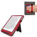 kwmobile Hülle kompatibel mit Pocketbook InkPad 4 / Color 3 / Color 2 / Vivlio InkPad 4 / InkPad Color 3 Hülle - Flip Case mit Handschlaufe - Kunstleder Cover - Rot Dunkelgrau Rot  