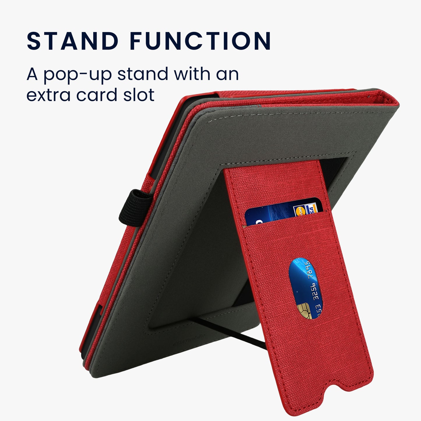 kwmobile Case Compatible with Pocketbook InkPad 4 / Color 3 / Color 2 / Vivlio InkPad 4 / InkPad Color 3 Case - Flip Case with Hand Strap - Faux Leather Cover