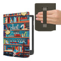 kwmobile Klapphülle kompatibel mit Pocketbook InkPad 4 / Color 3 / Color 2 / Vivlio InkPad 4 / InkPad Color 3 Hülle - Flipcase für den eReader mit Handschlaufe - Bibliothek Motto Mehrfarbig Mehrfarbig  [dsg01]