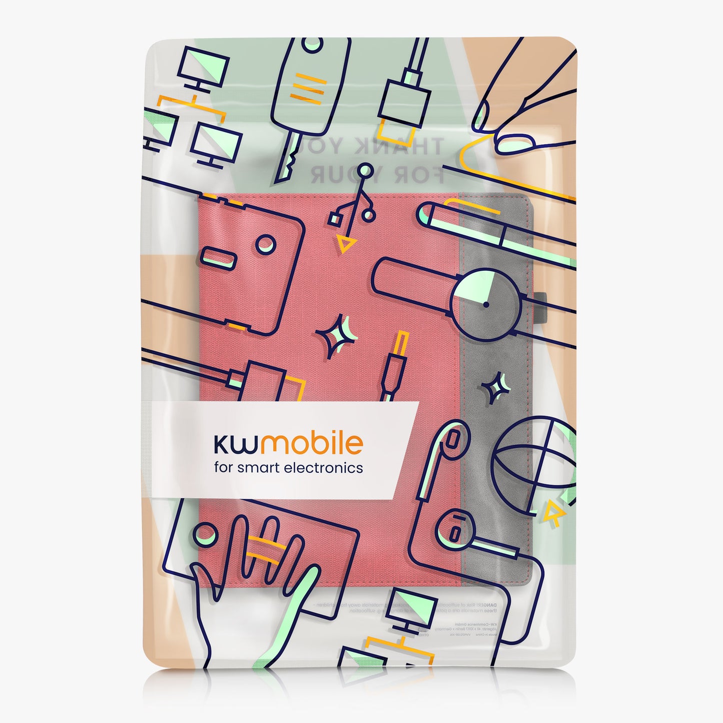 kwmobile Case Compatible with Pocketbook InkPad Eo / Bigme InkNote Color+ Case - Flip Case with Hand Strap - Faux Leather Cover