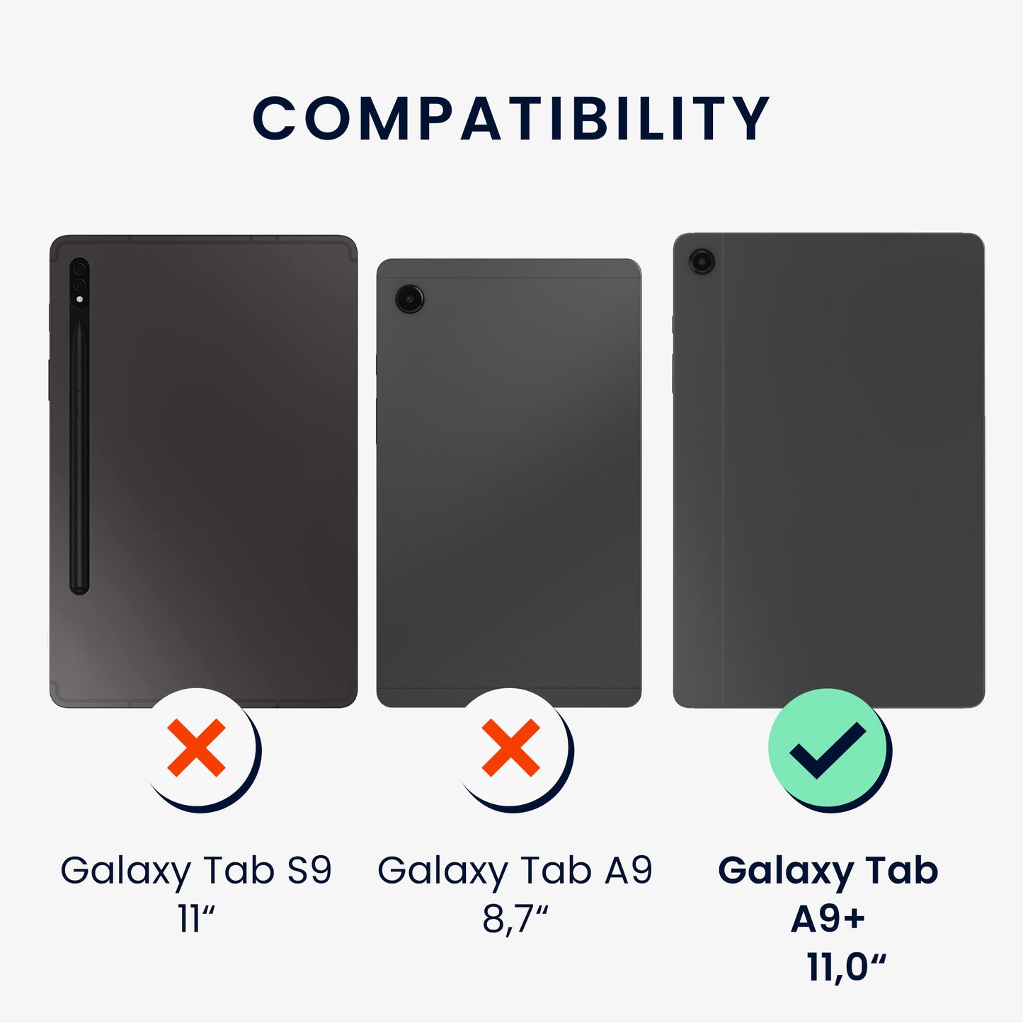 kwmobile Case Compatible with Samsung Galaxy Tab A9+ Tablet Cover