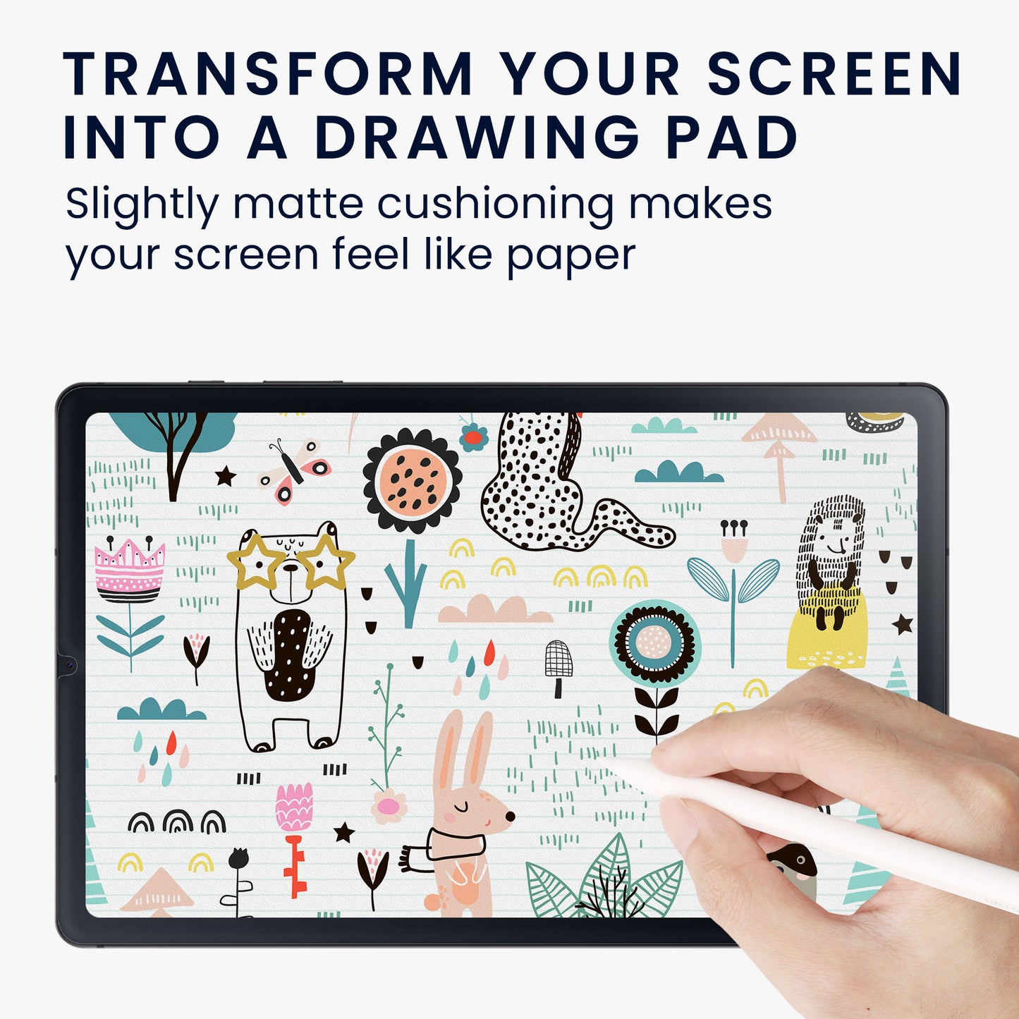 kwmobile Matte Screen Protector compatible with Samsung Galaxy Tab S6 Lite Paper Feel Film Tablet Full Screen Paper Feel Cover Tablet Display Film Paper Feel