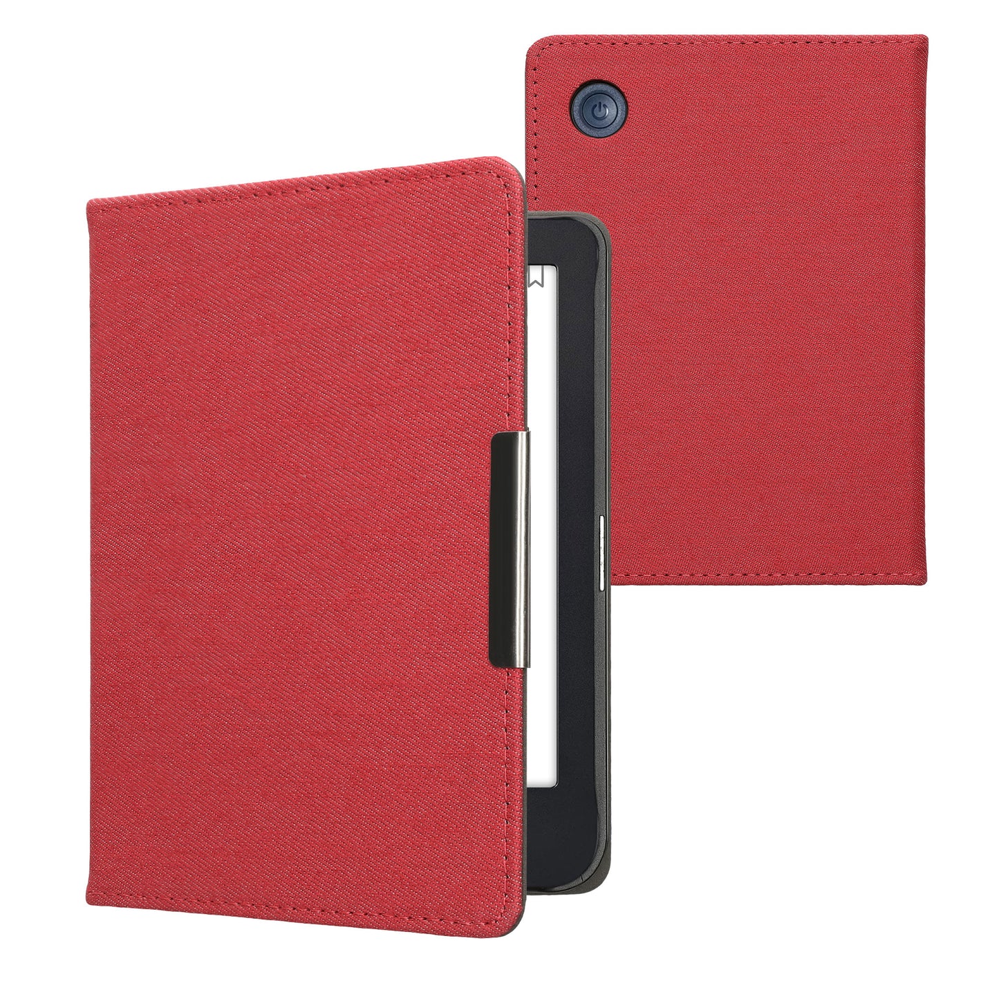kwmobile Klapphülle kompatibel mit Kobo Clara 2E / Tolino Shine 4 - Schutzhülle e-Reader - Hülle eReader - Rot Rot  