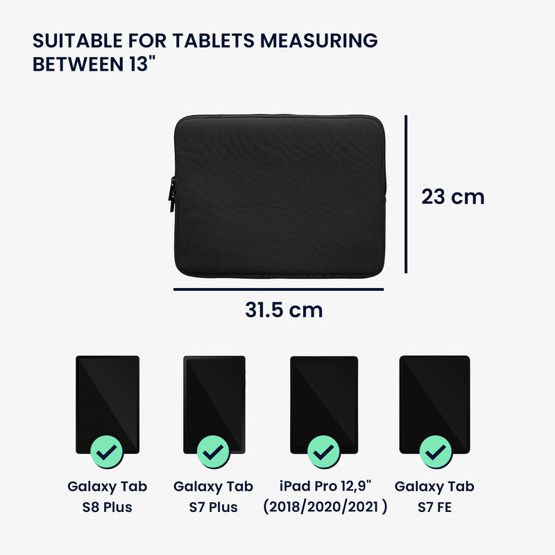 kwmobile Tablet Case compatible with 13" Tablet - Universal Bag Cover Case - Protective Sleeve