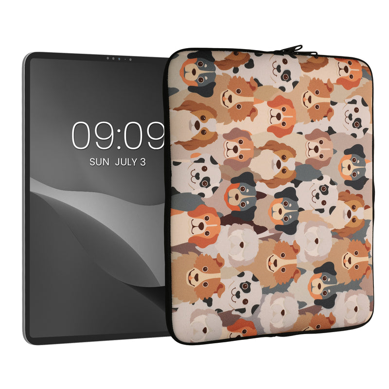 kwmobile Tablet Case Compatible with 13" Tablet Universal Bag Cover Case Protective Sleeve Many Dogs