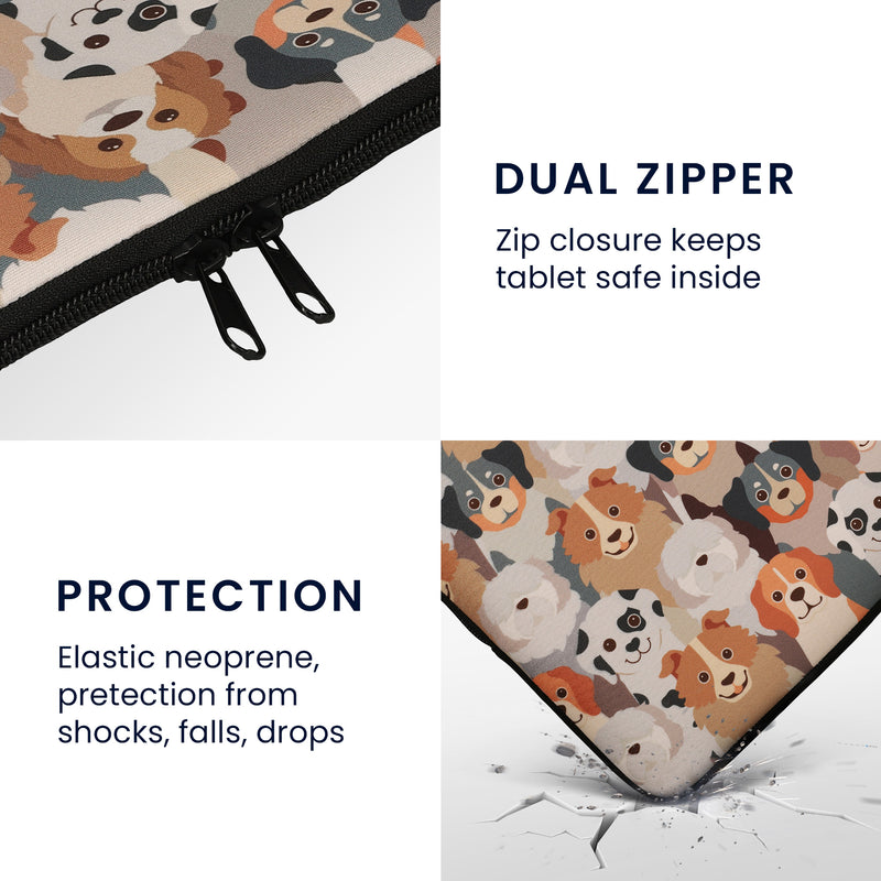 kwmobile Tablet Case Compatible with 13" Tablet Universal Bag Cover Case Protective Sleeve Many Dogs
