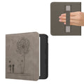 kwmobile Klapphülle kompatibel mit Kobo Kobo Libra Colour / Tolino Vision Color - Hülle aus Kunstleder für eReader - mit Handschlaufe - Pusteblume Love Grau Grau  [dsg01]