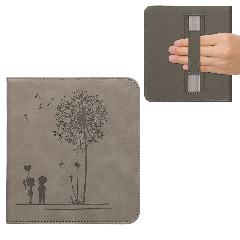 kwmobile Flip Case compatible with Kobo Libra Colour / Tolino Vision Color - Faux Leather eReader Cover - with Hand Strap