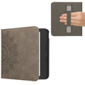 kwmobile Klapphülle kompatibel mit Kobo Kobo Libra Colour / Tolino Vision Color - Hülle aus Kunstleder für eReader - mit Handschlaufe - Aufgehende Sonne Grau Grau  [dsg02]