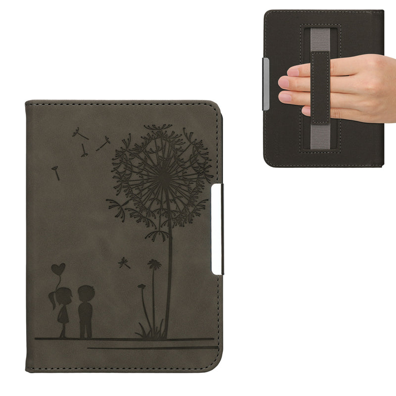 kwmobile Flip Case compatible with Kobo Clara BW / Clara Colour / Tolino Shine (5) / Shine Color - Faux Leather eReader Cover - with Hand Strap