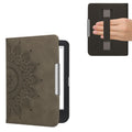 kwmobile Klapphülle kompatibel mit Kobo Clara BW / Clara Colour / Tolino Shine (5) / Shine Color - Hülle aus Kunstleder für eReader - mit Handschlaufe - Aufgehende Sonne Grau Grau  [dsg02]
