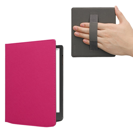 kwmobile Klapphülle kompatibel mit Pocketbook InkPad 4 / Color 3 / Color 2 / Vivlio InkPad 4 / InkPad Color 3 Hülle - Schutzhülle für den eReader aus Kunstleder mit Handschlaufe in Neon Pink Neon Pink  