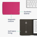 kwmobile Flip Case compatible with Pocketbook InkPad 4 / Color 3 / Color 2 / Vivlio InkPad 4 / InkPad Color 3 Case - Faux Leather eReader Protective Cover with Hand Strap