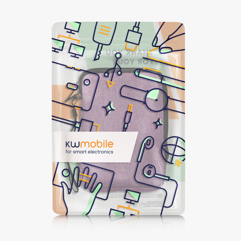kwmobile Fabric Sleeve compatible with 6" eReader Case - for e-Reader with Zipper