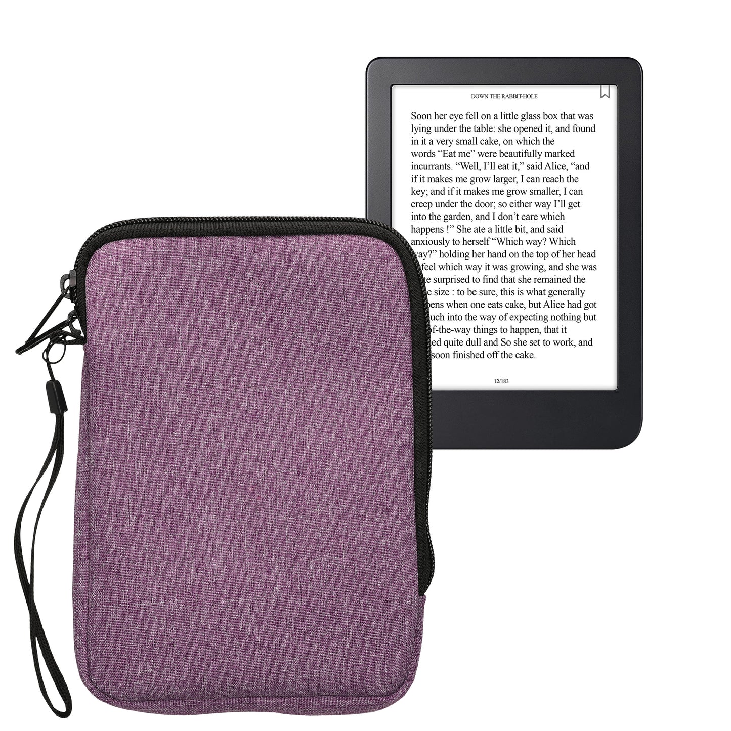 kwmobile Fabric Sleeve compatible with 6" eReader Case - for e-Reader with Zipper