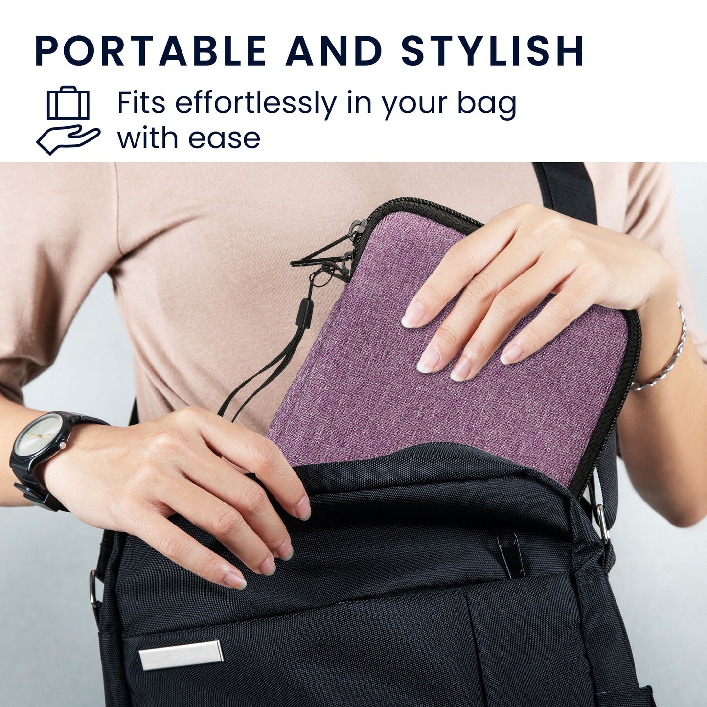 kwmobile Fabric Sleeve compatible with 6" eReader Case - for e-Reader with Zipper