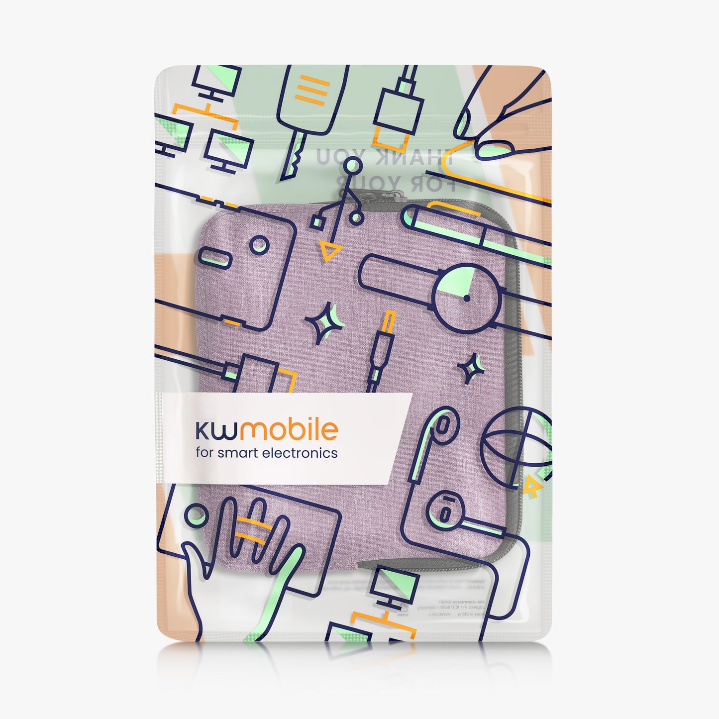 kwmobile Fabric Case Compatible with 6.8-7" eReader Cover for e-Readers with Zipper