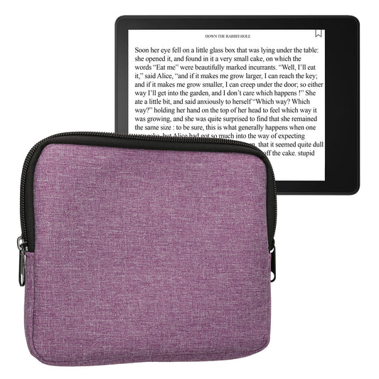 kwmobile Schutzhülle aus Stoff kompatibel mit 6,8-7" eReader Hülle - Stoffhülle für e-Reader mit Reißverschluss - Lavendel Lavendel  