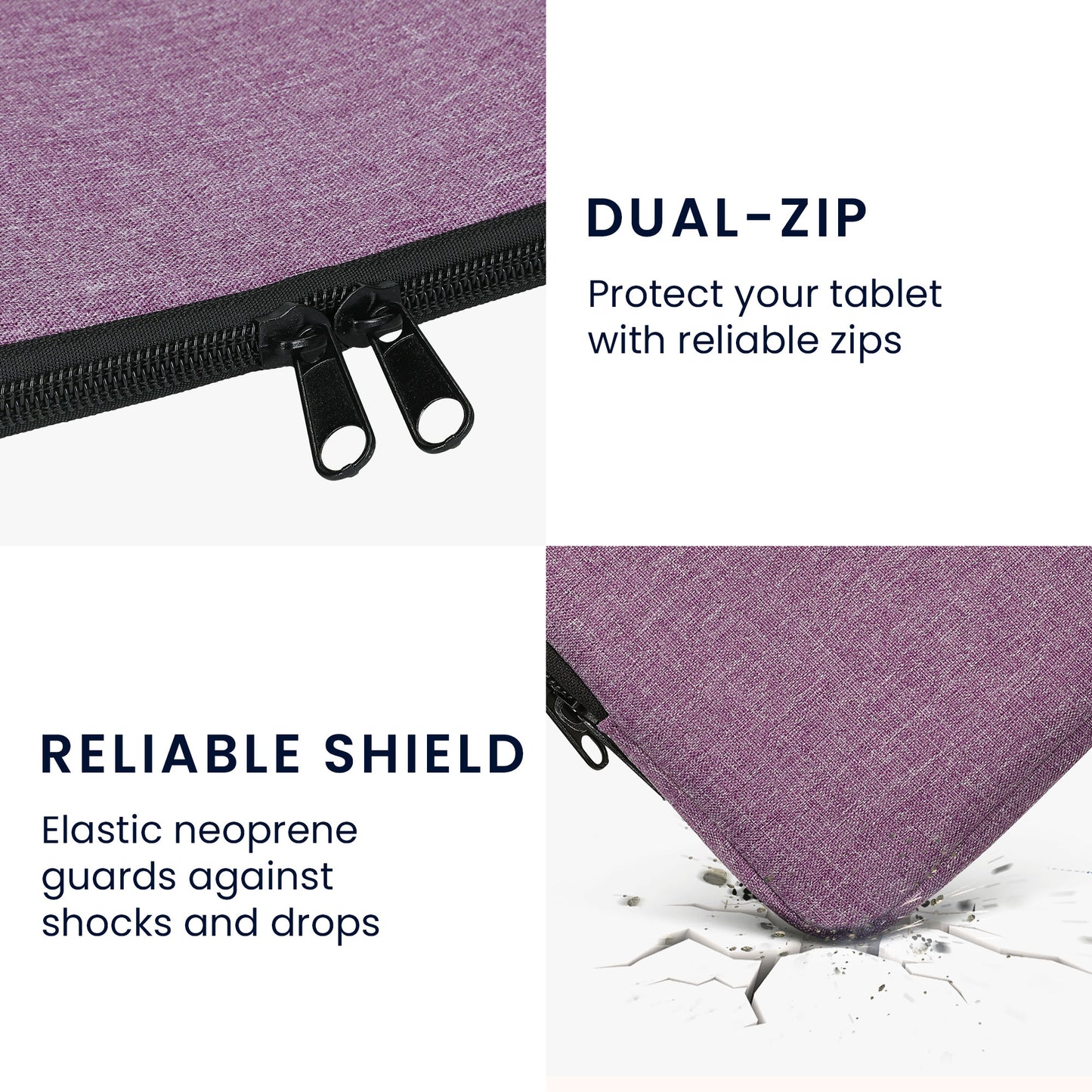 kwmobile Fabric Case Compatible with 6.8-7" eReader Cover for e-Readers with Zipper