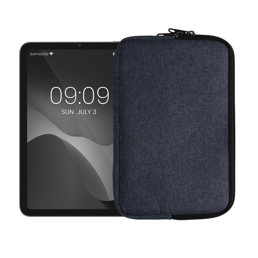 kwmobile Schutzhülle aus Stoff kompatibel mit 8"-8,4" Tablet Hülle - Stoffhülle für Tablet mit Reißverschluss - Dunkelblau Dunkelblau  