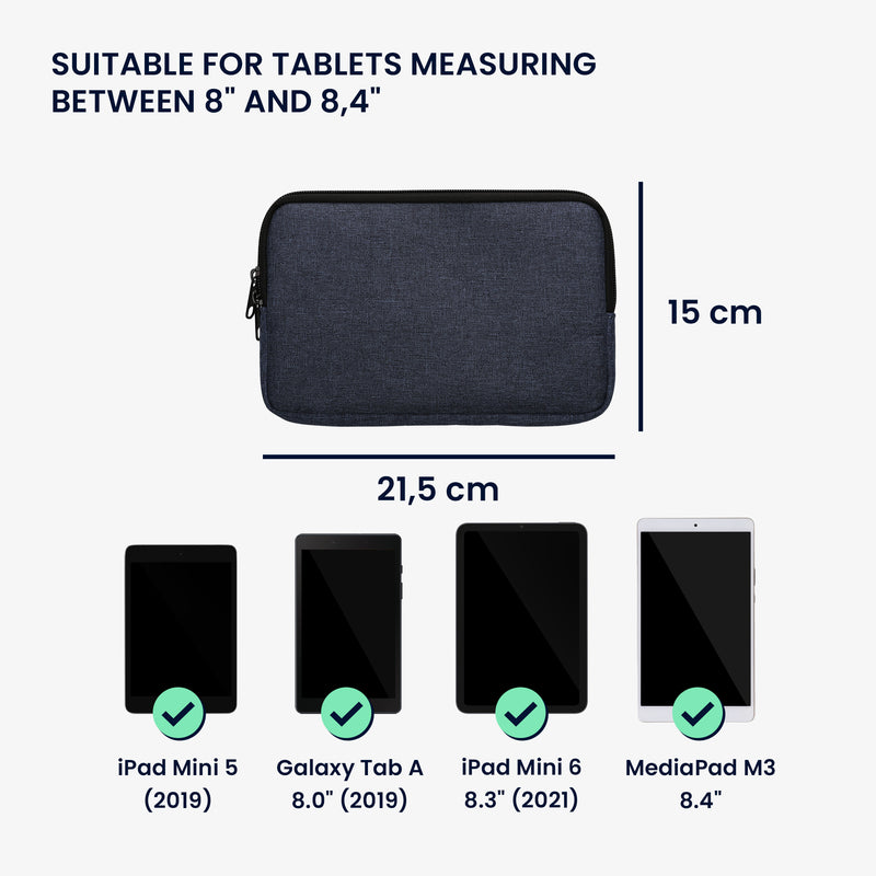kwmobile Protective Case Compatible with 8"-8.4" Tablet Sleeve with Zipper