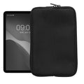 kwmobile Schutzhülle aus Stoff kompatibel mit 8"-8,4" Tablet Hülle - Stoffhülle für Tablet mit Reißverschluss - Schwarz Schwarz  