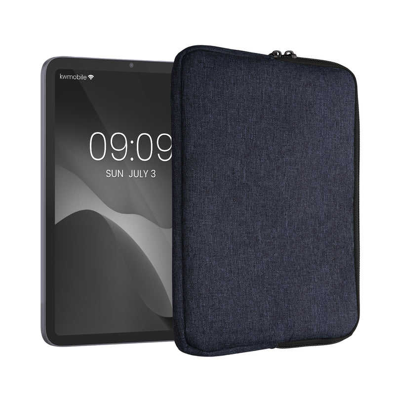 kwmobile Fabric Sleeve compatible with 9.7"-11" Tablet Case - Fabric Pouch for Tablet with Zipper