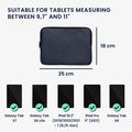 kwmobile Fabric Sleeve compatible with 9.7"-11" Tablet Case - Fabric Pouch for Tablet with Zipper