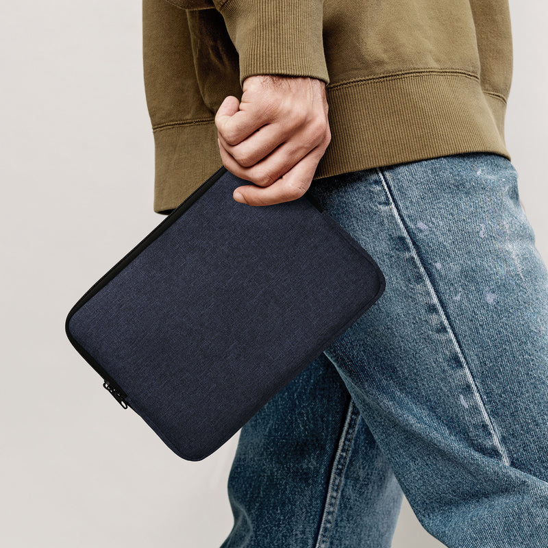kwmobile Fabric Sleeve compatible with 9.7"-11" Tablet Case - Fabric Pouch for Tablet with Zipper