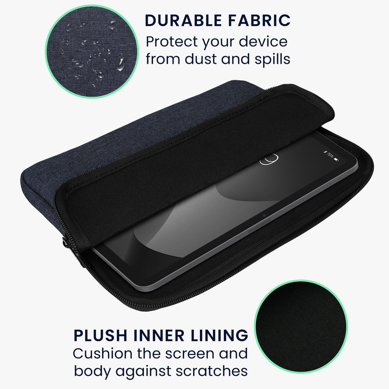 kwmobile Fabric Sleeve compatible with 9.7"-11" Tablet Case - Fabric Pouch for Tablet with Zipper