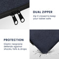 kwmobile Fabric Sleeve compatible with 9.7"-11" Tablet Case - Fabric Pouch for Tablet with Zipper