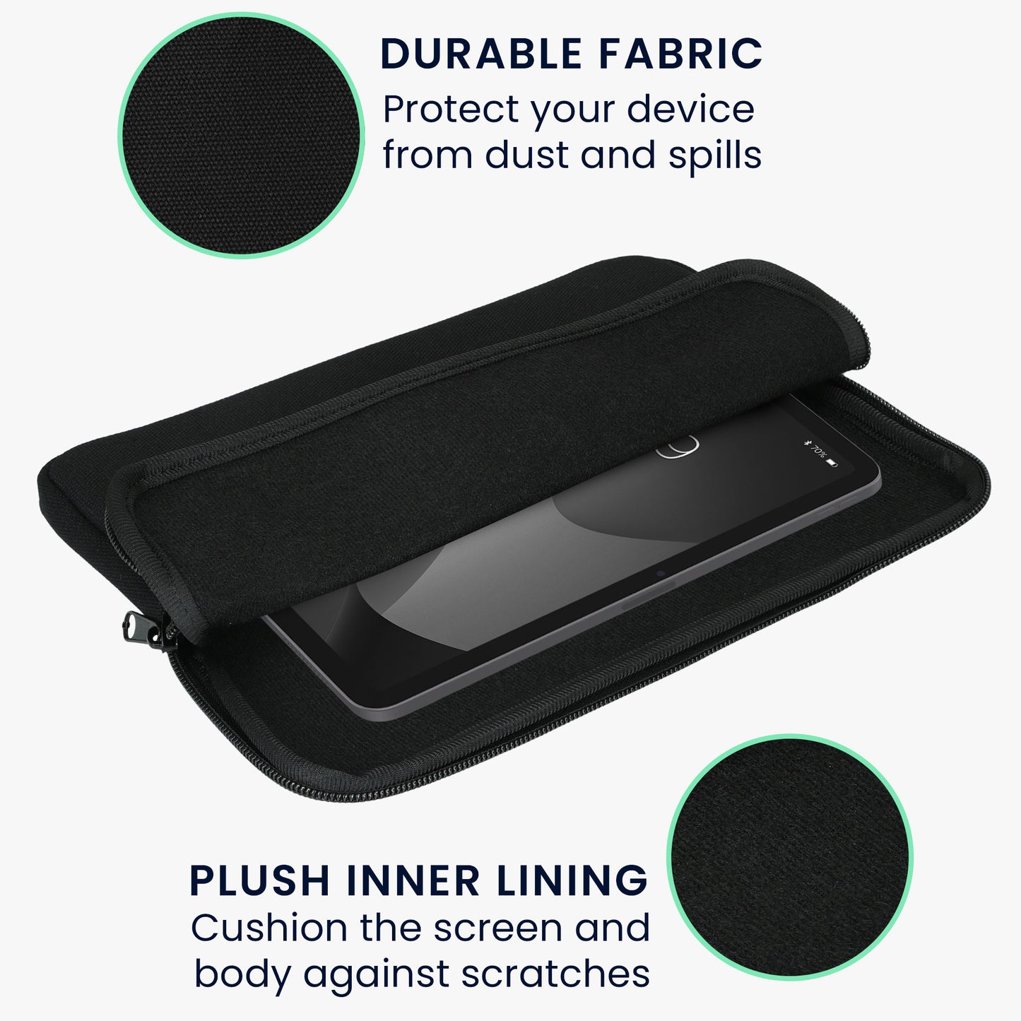 kwmobile Protective Sleeve Compatible with 12.4"-12.9" Tablet Case with Zipper