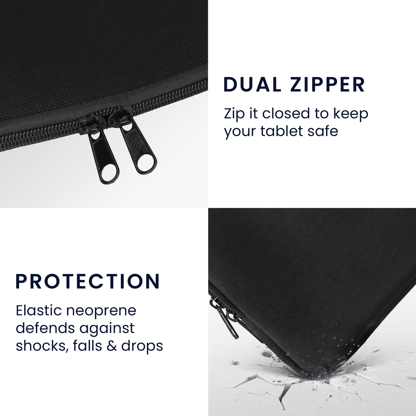 kwmobile Protective Sleeve Compatible with 12.4"-12.9" Tablet Case with Zipper