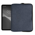 kwmobile Schutzhülle aus Stoff kompatibel mit 12,4"-12,9" Tablet Hülle - Stoffhülle für Tablet mit Reißverschluss - Dunkelblau Dunkelblau  