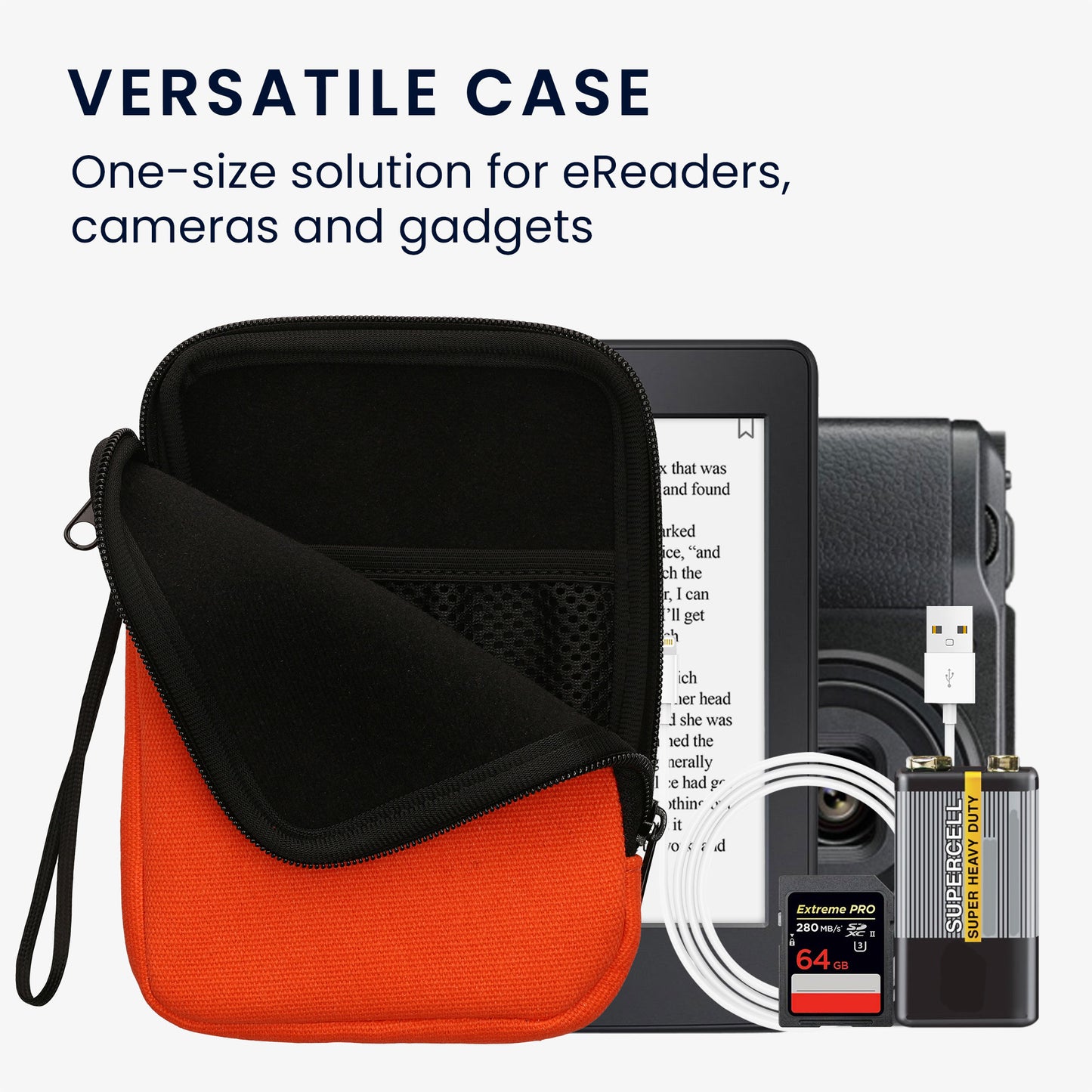 kwmobile Protective Case Compatible with 6" eReader Case with Zipper