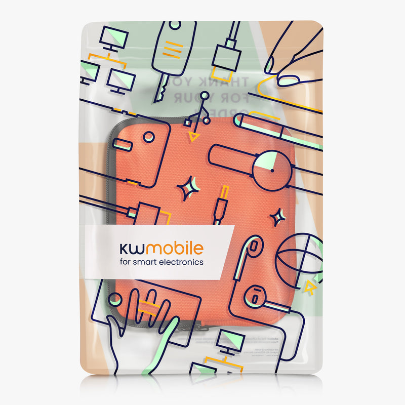 kwmobile Canvas Case Compatible with 6.8-7" eReader Cover with Zipper